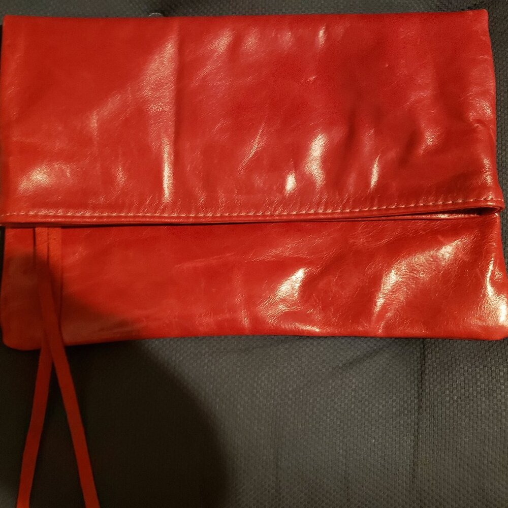 Allison Burns Red Leather Clutch Purse. Never Used!